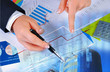Charts, diagrams, documents on the desktop Charts, diagrams, documents on the desktop