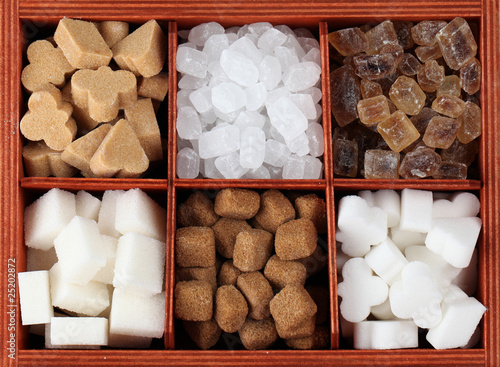Photo: Sugar collection - various kinds of sugar cubes Sugar collection - various kinds of sugar cubes