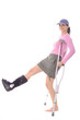 Photo: woman with an ortho boot woman with an ortho boot