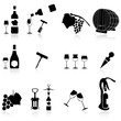 set of wine symbol set of wine symbol