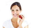 An apple a day keeps doctor away - Pretty girl with apple