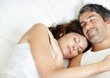 Lovely middle aged couple sleeping together Lovely middle aged couple sleeping together
