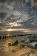 Polish seaside at the Baltic Sea, at the sunset