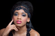 Portrait of sensual young woman, isolated on black