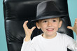 white boy showing black hat