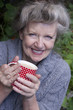smiling with tea