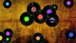 Video: Animation disque vinyle fond marron Animation disque vinyle fond marron