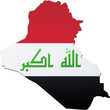 Carte de l'Irak drapeau relief (détouré)