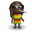 Rasta smokes a homemade cigarette