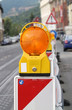 Baustellenleuchte mit Schild I