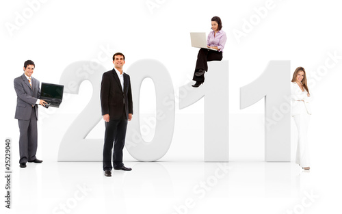 Business people with the year 2011