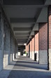 Columned hallway with shadows