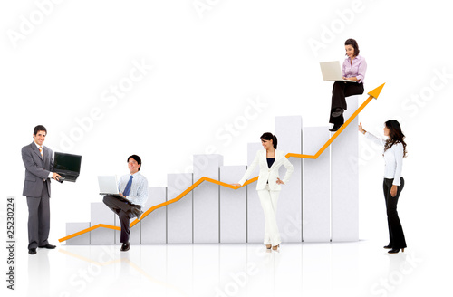 Business team with a chart