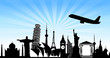 Detailed vector silhouettes of famous cities