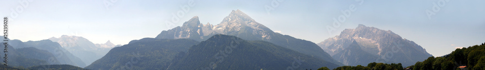 Alpen-Panorama Watzmann Königssee und Hochkalter