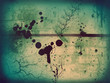 blue grungy background with drops and retro style design