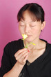 asia woman with flower