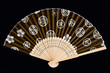 japan style fan on black isolation background