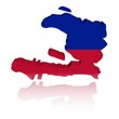 Haiti map flag 3d render with reflection illustration Haiti map flag 3d render with reflection illustration