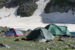 Group of camping tents.