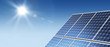 Solar panels panorama sun flare Solar panels panorama sun flare