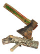 Rusty axe and log Rusty axe and log