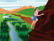 Mountain climbing vector