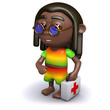 3d Rasta red cross