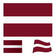 Vektor: Latvia flag set Latvia flag set