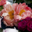 Bouquet of pink peony and red flower