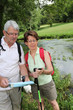 Senior couple on hiking day
