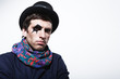serious man on white background