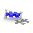 Puzzle tragen, blau