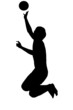A man is playing volleyball