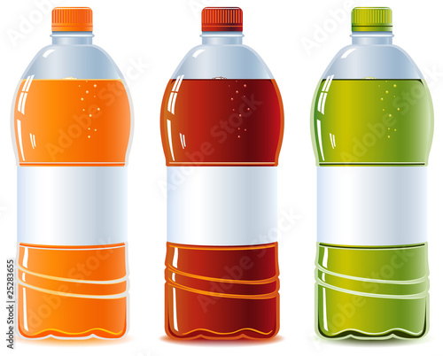 Vector: Tree bottle of beverage water, vector Tree bottle of beverage water, vector