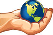 Earth on human hand