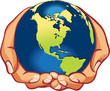 Earth on human hand