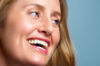 Happy blond woman