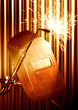 Sparks during cutting of metal by gas welding