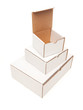 Stack of Blank White Cardboard Boxes, Top Opened, Isolated Stack of Blank White Cardboard Boxes, Top Opened, Isolated