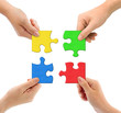 Hands and puzzle
