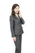 スマートフォンをかける女性社員