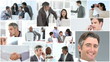 collage of businessmen and businesswomen footage