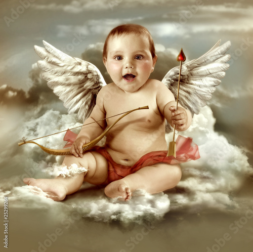 Photo: Baby cupid with angel wings Baby cupid with angel wings