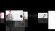 businesspeople footages against black background