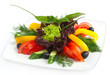 The cut vegetables on a plate The cut vegetables on a plate