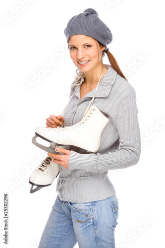 Girl with ice skate