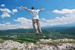 Man jump from mountain