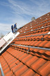 Photo: Beginning with mounting solar moduls Beginning with mounting solar moduls
