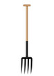 Vector illustration a pitchfork with the wooden handle Vector illustration a pitchfork with the wooden handle